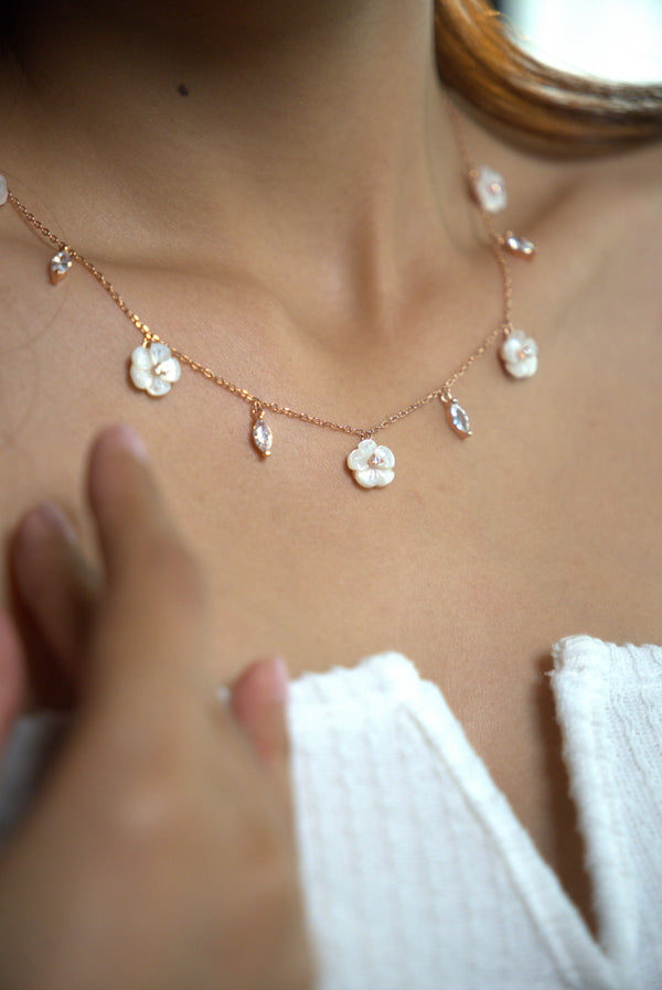 Pearl Blossom Charm Necklace