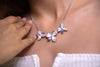 Crystal Bloom Enamel Floral Necklace Set