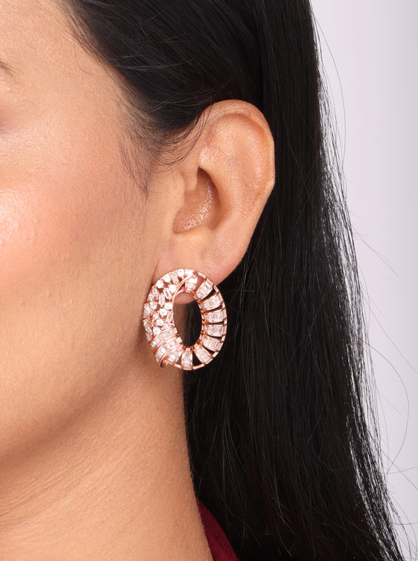 Celeste Pavé Oval Statement Earrings