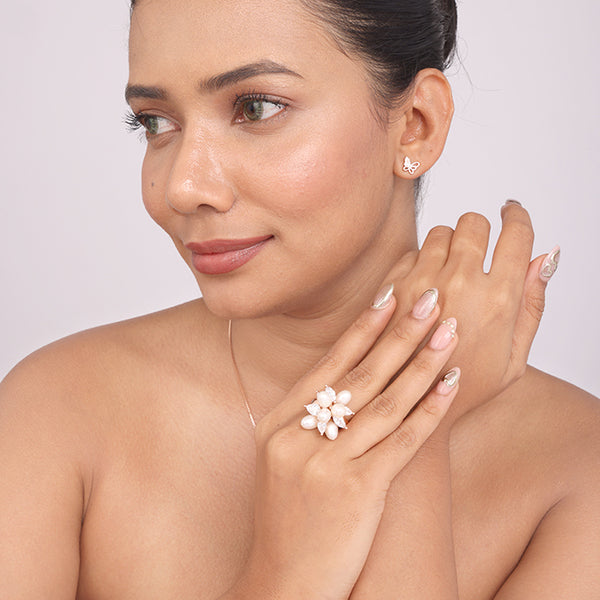 Pearl Blossom Cluster Ring