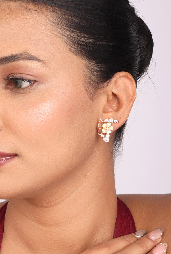 Blooming Aura Floral Ear Climbers