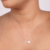 Sparkling Open Heart &amp; Solitaire Crystal Necklace