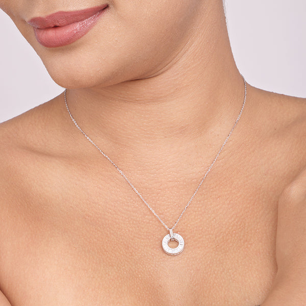 Blush Halo Circle Pendant Necklace