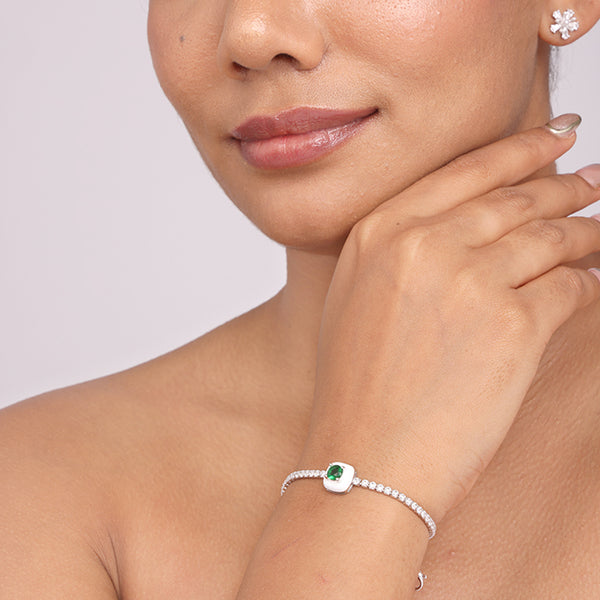 Emerald Glow Tennis Bracelet
