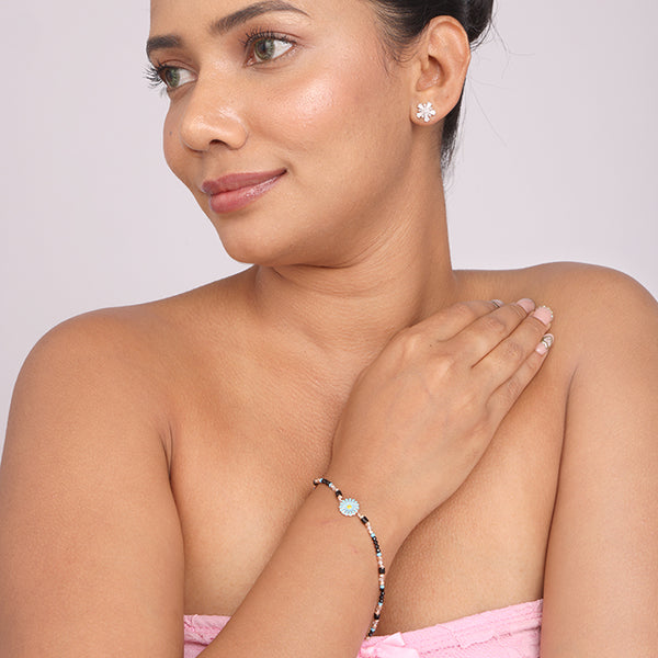 Floral Beaded Chain Bracelet