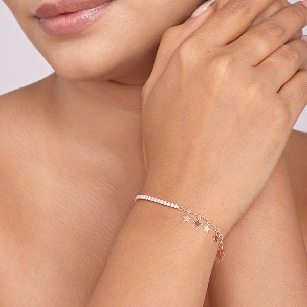 Star Charm CZ Tennis Bracelet