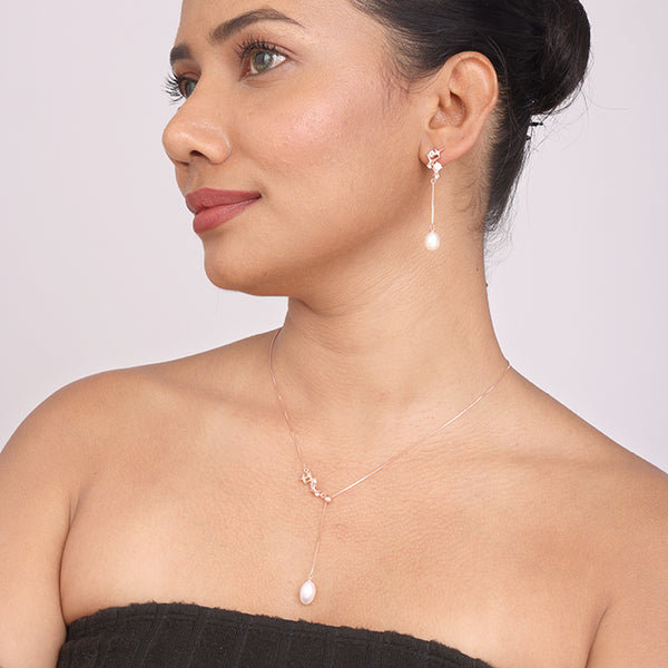 Stellar Pearl Drop Y-Necklace Set