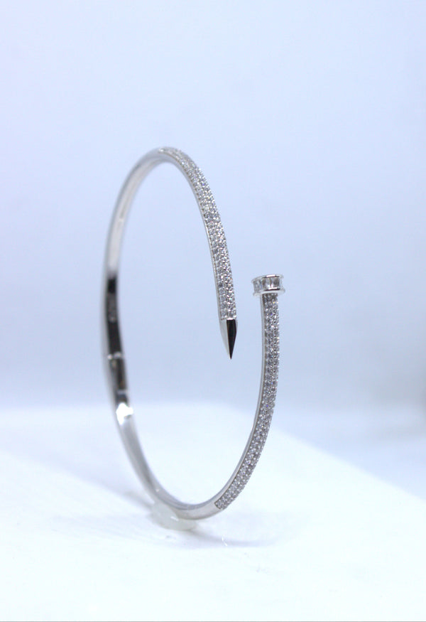 Iconic Nail Crystal Open Cuff Bracelet