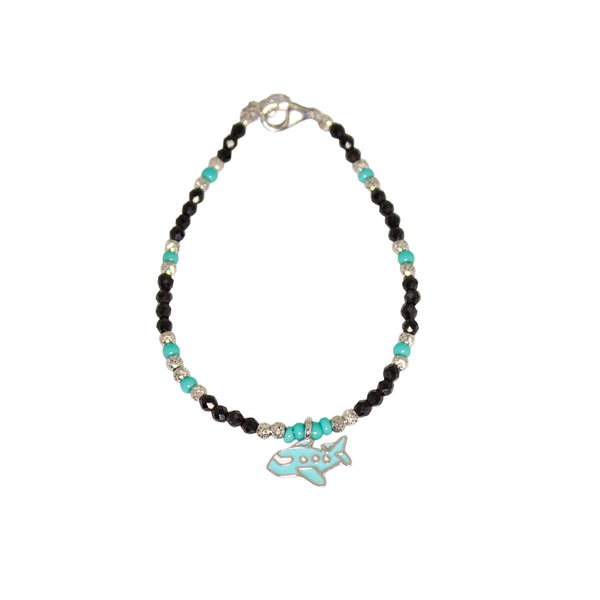 Blue Airplane Beaded Bracelet – Adventure-Inspired Jewelry ✈️🌍
