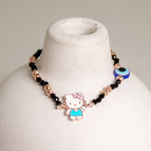 Adorable Kitty & Evil Eye Bracelet – Cute & Protective 🐱🧿