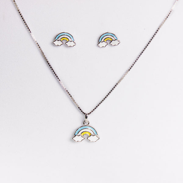 Whimsical Rainbow Jewelry Set – Necklace & Earrings 🌈✨