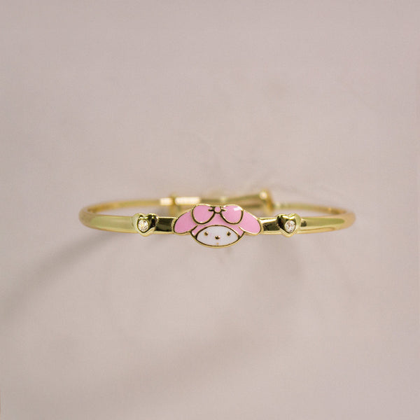 Kids Bow Puppy Bracelet - Gold