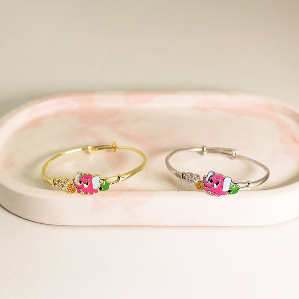 Whimsical Pink Elephant Bangle Bracelet – Playful & Unique 🐘💕