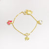 Kids Charming Butterfly & Kitty Bracelet - Gold