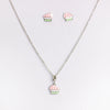 Sweet Treat Cake Pendant & Stud Earrings Set – Adorable & Playful