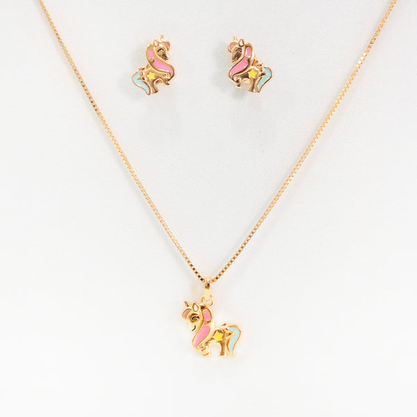 Magical Unicorn Jewelry Set – Necklace & Earrings ✨🦄