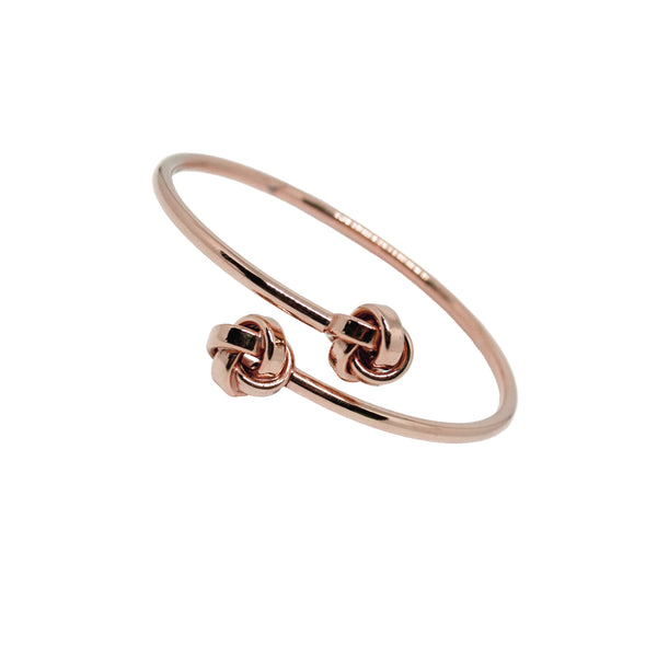 Timeless Love Knot Bangle – Gold & Silver Finishes