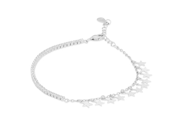 Star Charm CZ Tennis Bracelet