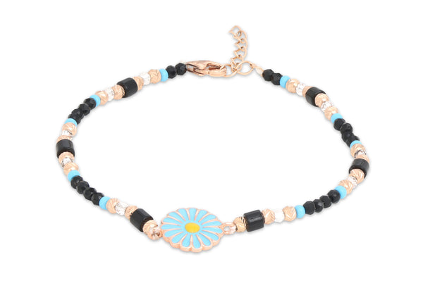 Floral Beaded Chain Bracelet