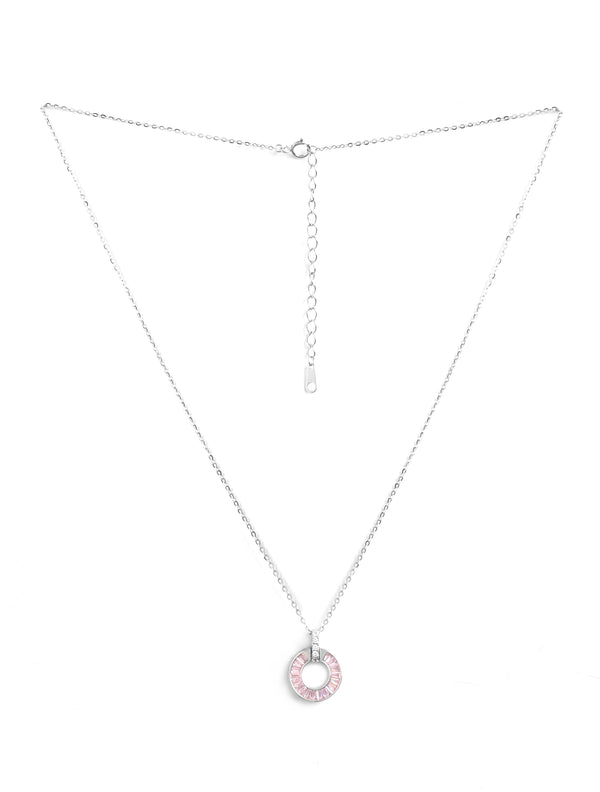 Blush Halo Circle Pendant Necklace
