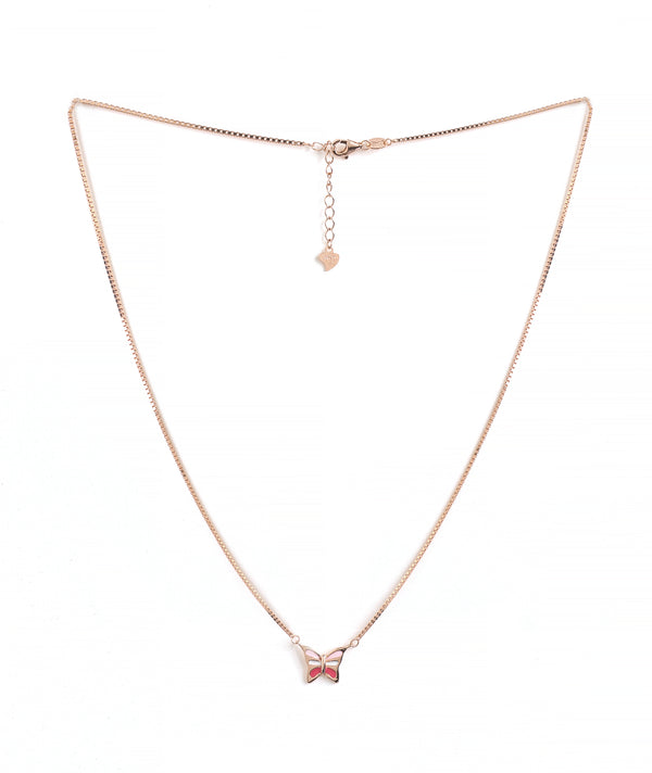 Butterfly Enamel Charm Necklace