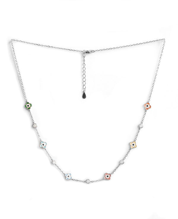 Evil Eye Enamel Chain Necklace