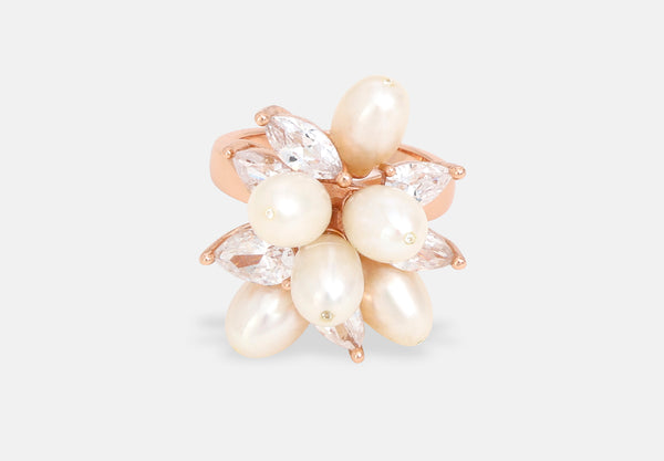 Pearl Blossom Cluster Ring