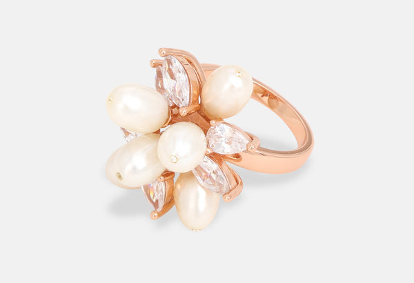 Pearl Blossom Cluster Ring