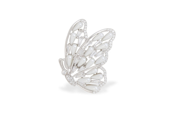 Butterfly Pearl Cluster Statement Ring