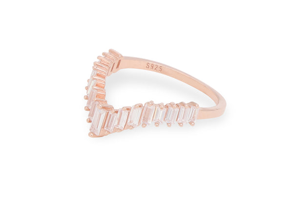 Baguette Curve Statement Ring