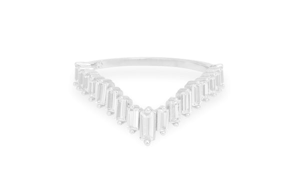 Baguette Curve Statement Ring