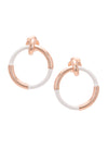 Dual Tone Circle Drop Earrings