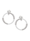 Dual Tone Circle Drop Earrings