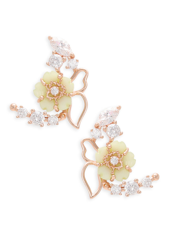 Blooming Aura Floral Ear Climbers