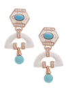 Azure Enamel Arc Drop Earrings