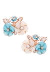 Blue & Ivory MOP Blossom Stud Earrings